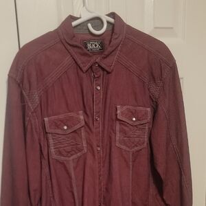 Black Brand Burgundy Button-Up Shirt
